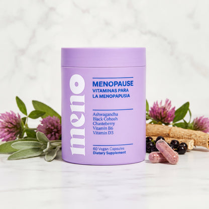 MENO Vitaminas para la menopausia | 60 cápsulas con Ashwagandha, Black Cohosh y Vitaminas