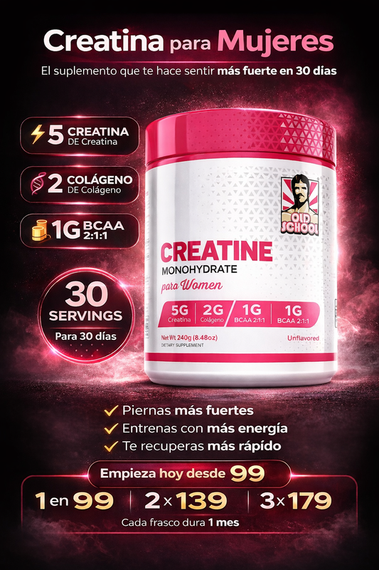 Creatina Monohidratada para Mujeres + Colágeno Hidrolizado 
Fuerza, Tonificación y Recuperación en 30 Días